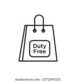 Duty free icon Vector flat thin line illustration