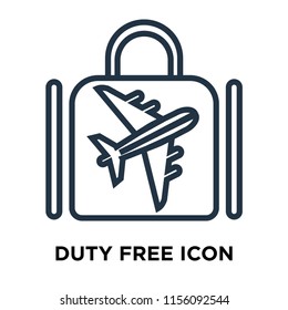 Duty free icon vector isolated on white background, Duty free transparent sign , thin symbols or lined elements in outline style