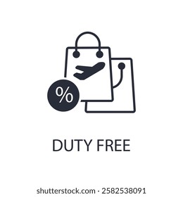 Duty free icon. vector.Editable stroke.linear style sign for use web design,logo.Symbol illustration.