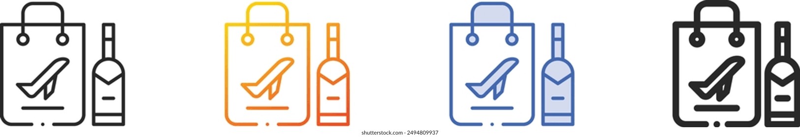 duty free icon.Thin Linear, Gradient, Blue Stroke and bold Style Design Isolated On White Background