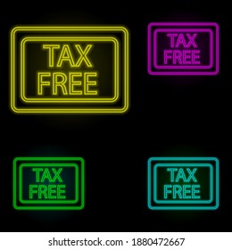 Duty free neon color set icon. Simple thin line, outline vector of global logistics icons for ui and ux, website or mobile application