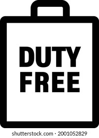 Duty free paper bag icon. airport Tax free paper bag vector icon for web design, online shopping, shop, tax free concept	
