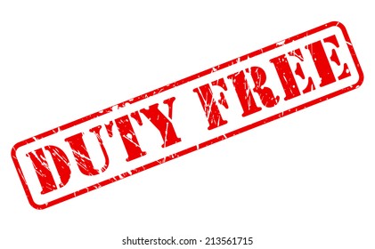 Duty free red stamp text on white