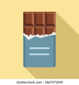 Duty free shop chocolate bar icon. Flat illustration of duty free shop chocolate bar vector icon for web design