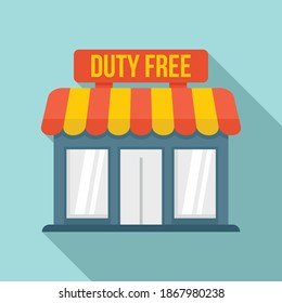 Duty free shop icon. Flat illustration of duty free shop vector icon for web design