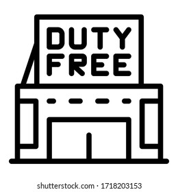 Duty free shop icon. Outline duty free shop vector icon for web design isolated on white background