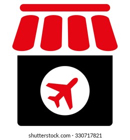 Duty Free Shop vector icon. Style is flat symbol, rounded angles, white background.