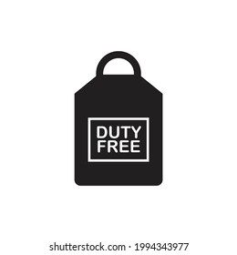 Duty free shopping bag icon design. vector illustration