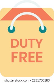 duty free shopping bag illustration in minimal style isolated on background