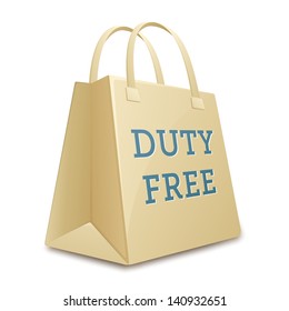 Duty Free Shopping Bag. Vector Illustration