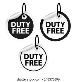 Duty free shopping bag. Vector illustration 