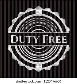 Duty Free silvery shiny emblem
