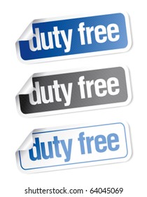 Duty free stickers set