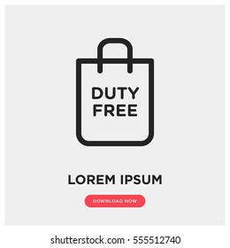 Duty free vector icon, bag symbol. Modern, simple flat vector illustration for web site or mobile app