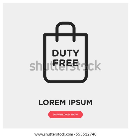 Duty free vector icon, bag symbol. Modern, simple flat vector illustration for web site or mobile app