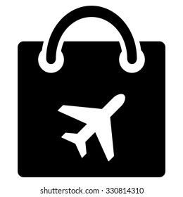 Duty Free vector icon. Style is flat black symbol, rounded angles, white background.