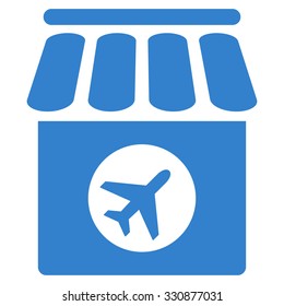 Duty Free vector icon. Style is flat cobalt symbol, rounded angles, white background.