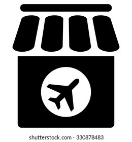 Duty Free vector icon. Style is flat black symbol, rounded angles, white background.