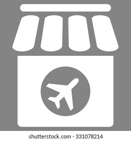 Duty Free vector icon. Style is flat white symbol, rounded angles, gray background.