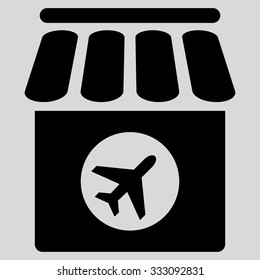 Duty Free vector icon. Style is flat black symbol, rounded angles, light gray background.