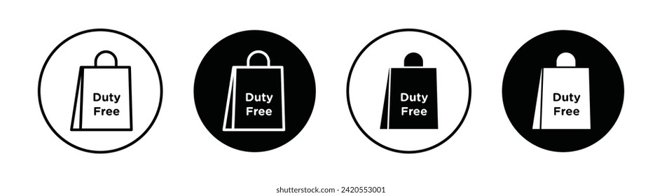 Duty Free Vector Line Icon Illustration.