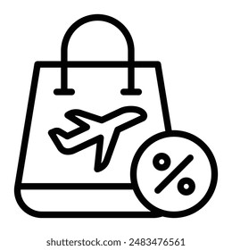 Duty Free Vector Line Icon Design