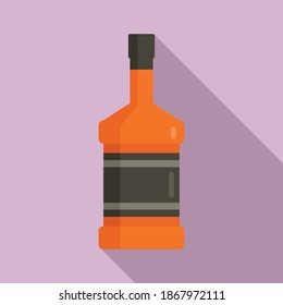 Duty free whisky bottle icon. Flat illustration of duty free whisky bottle vector icon for web design