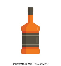 Duty free whisky bottle icon. Flat illustration of duty free whisky bottle vector icon isolated on white background