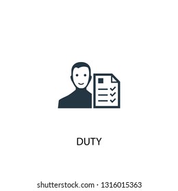 duty icon. Simple element illustration. duty concept symbol design. Can be used for web and mobile.