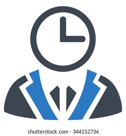 Duty Person vector icon. Style is bicolor flat symbol, smooth blue colors, rounded angles, white background.