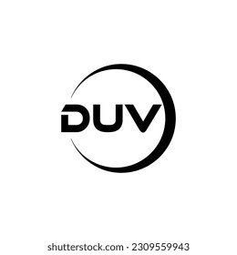 DUV letter logo design in illustration. Vector logo, calligraphy designs for logo, Poster, Invitation, etc.