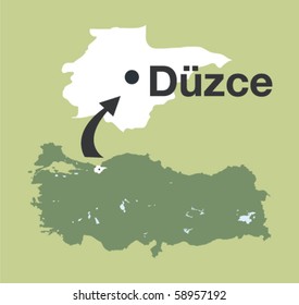 DUZCE. The cities of Turkey.