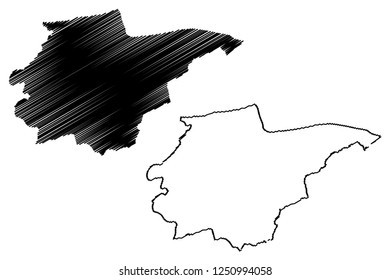 Duzce (Provinces of the Republic of Turkey) map vector illustration, scribble sketch Düzce ili map