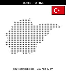 Duzce region of Turkey depicted with pixel dots