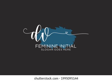 DV Beauty-Monogramm und elegante Logo Design Handschrift-Logo der ersten Signatur, Hochzeit, Mode, Blumen und botanisch mit kreativen Vorlage.