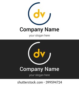 DV business logo icon design template elements. Vector color sign.