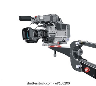 dv camcorder on crane