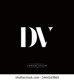 DV D V Logo Monogram with Black and White Colors