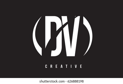 DV D V White Letter Logo Design with White Background Vector Illustration Template.