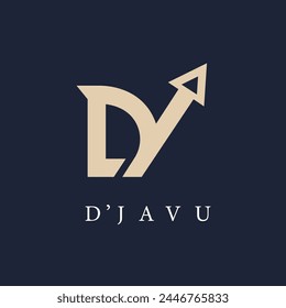 DV OR DY letter  arrow up icon vector concept design template
