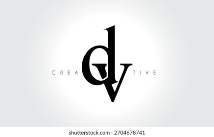 DV Elegant Serif Monogram Logo – Luxury Lowercase Typographic Lettermark for Modern Branding