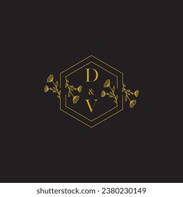 DV elegant wedding initial logo in high quality professional design that will print well across any print media