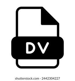 Dv file format video icons. web files label icon. Vector illustration.