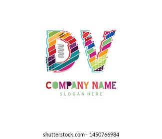 DV Full color initial logo vector