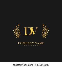 DV Initial beauty floral logo template