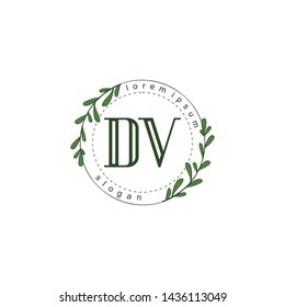 DV Initial beauty floral logo template