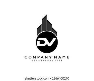 DV Initial building logo concept - Vector
