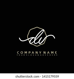 DV Initial handwriting logo concept