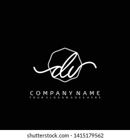 DV Initial handwriting logo concept