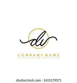 DV Initial handwriting logo concept